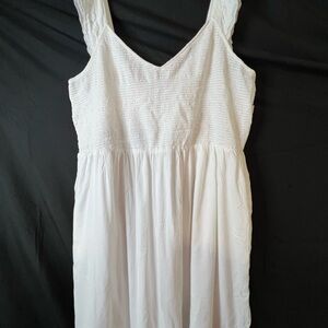 Old Navy White Textured dress with lace straps